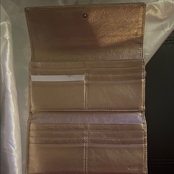 Coach Vintage  Metallic & Tan Wallet 6”W x 4”H - Picture 8 of 8